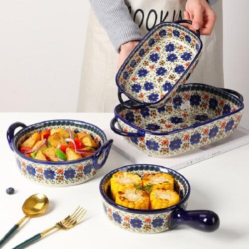 Exotica Retro famiglia binaurale zuppa ciotola rettangolo teglia formaggio insalata piastra forno a microonde Comal bowls