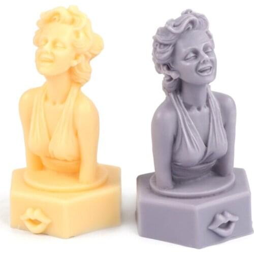 Soap Mould Tool Human Head Desktop Decor Home Decoration Art Ornament Divid Monroe Piano Girl Silicone Candle Mold
