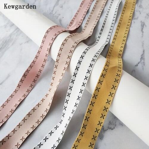 Kewgarden 1" 25mm Pattern Soft Ribbon DIY Hairbow Corsage Accessories Sewing Handmade Tape Flower Packing Riband Webbing 15 Yard