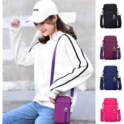 2021 Korean Style Women Crossbody Shoulder Bags Zipper Sports Square Bag Mini Phone Pouch Crossbody Shoulder Bags