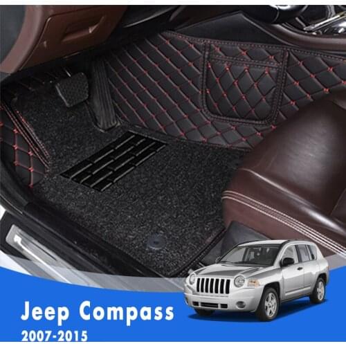 For Jeep compass 2015 2014 2013 2012 2011 2010 2009 2008 2007 Luxury Double Layer Wire Loop Car Floor Mats Carpets Auto Interior
