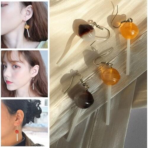 Fashion Resin Candy Lollipop Ice Cream Pendant Earrings Girls Food Earrings Girls Jewelry Boutique Jewelry Accessories