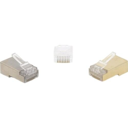 MT-5053C Metal Shield Cat.5E Cat.6 RJ45 Plug With Gold Plated