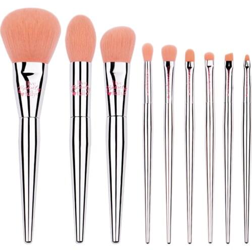 MyDestiny makeup brush-Barbie 9pcs soft fiber makeup brushes set-foundation blush powder eyeshadow eyeliner brushes for beginner