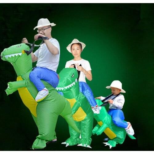 Inflatable Toy Halloween Cosplay Clothes Green Dinosaur Adult Costume Ride-on Animal Fun Toy For Man Women Party Dress DCQ001