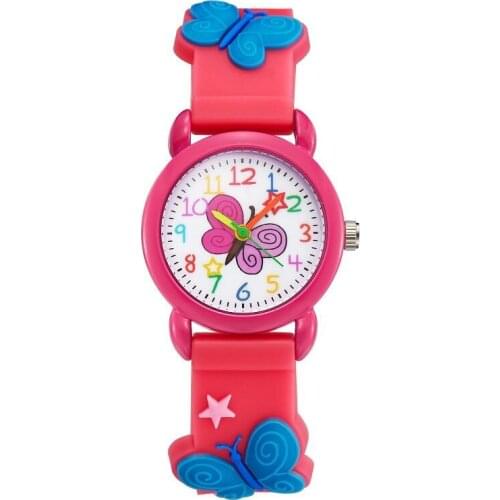 New Arrival High Quality 3D Cartoon Fashion Butterfly Silicone Kids Watch Children Girls Boys Wristwatches Relogio Kol Saati