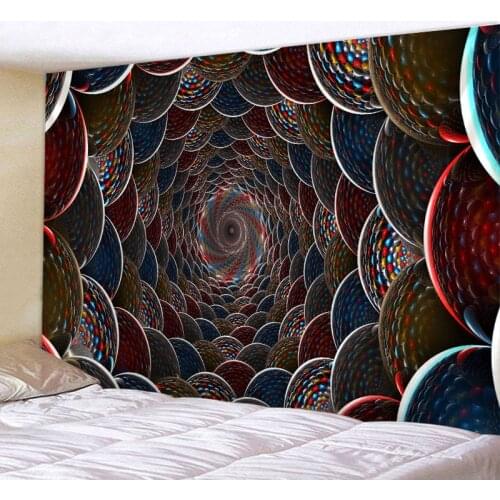 Rotating Space Bohemian Hippie Tapestry Mandala Wall Decorative Wall Hanging Background Cloth Beach Towel 150x130cm