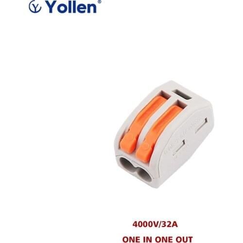 32A 250V/4KV Wire Connector Quick Terminal Block Plug Adapter one input one output Mini Universal Plug-in Wire Terminal Home use