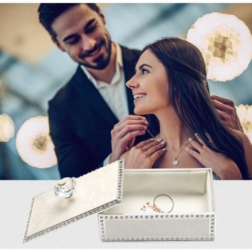LASODY Jewelry Box Acrylic Diamond Crystal Jewelry Packaging Box Treasure Box Storage Box Valentines Day Gift for Friends