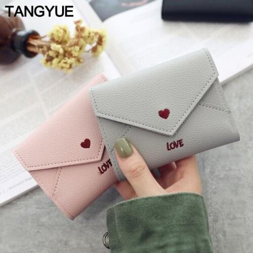 TANGYUE Mini Small Womens Wallet for Credit Cards Holder Ladies Leather Wallet Women Purse Short Walet Slim Female portomonee