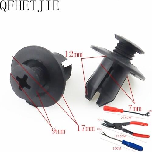 QFHETJIE 200pcs 7mm Automotive fasteners Universal Purpose Plastic Expansion Rivets Car Decoration Folder Door Push-Type Clips