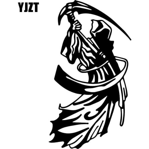 YJZT 9.6X17.3CM Grim Reaper Personality Tail Trunk Decoration Car Sticker Decal C25-0791