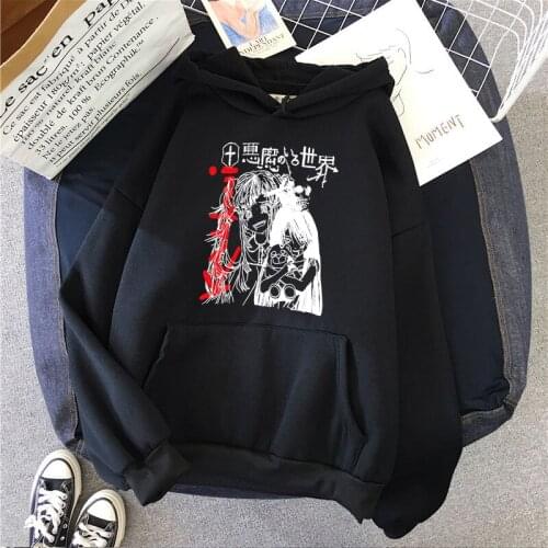 Winter Clothes Sweatshirt Gothic Demon Maiden Printing Streetwear Harajuku Punk Womens Y2k Oversized Vintage Pullovers Hoodies