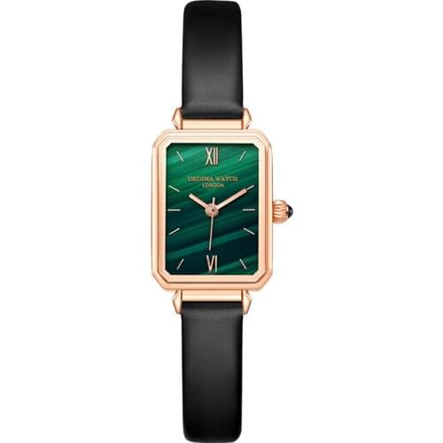2021 DEDIMA New Fashion Square belt waterproof womens Quartz small green Watch