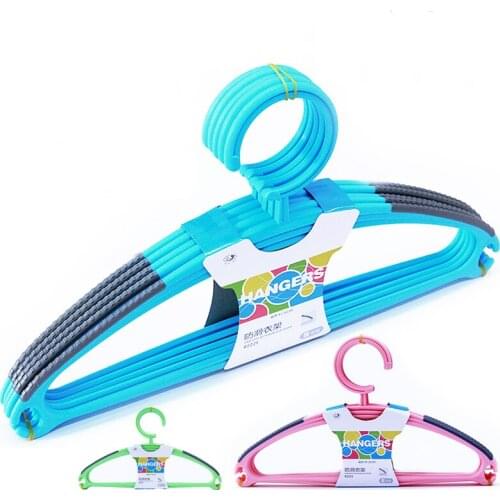 10 pcs/lot Anti-skid Plastic Childrens Clothes Hangers PP Hangers for Adult Clothing Hanging Without Mark