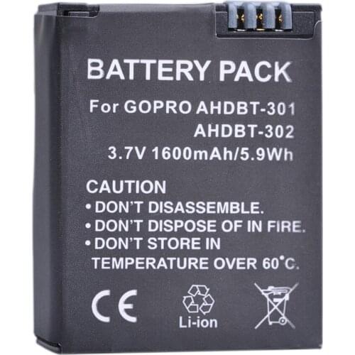 1600mAh AHDBT-301 Battery for GoPro Hero3 Hero 3, AHDBT-201, AHDBT 301, AHDBT-302, HD HERO3 Silver / black / white Edition
