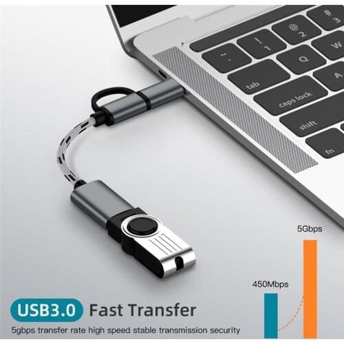 17CM 2 In 1 Type-C Micro USB To USB 3.0 Interface OTG Adapter Cable For Samsung LG Sony Xiaomi Android Phone For Flash Drive