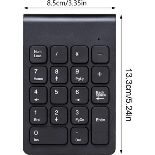 YYDS 2.4GHz Wireless Numeric Keypad 18 Keys Digital Keyboard for Accounting Teller
