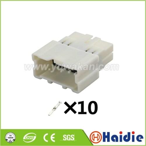 2sets 10pin auto plastic wiring cable harness unsealed connector with terminals 1674116-1
