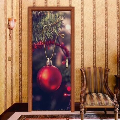 2pcs/set Merry Christmas Bells Wall Stickers Living Room Shop Diy Home Decals Festival Xmas Mural Art Door Decoration