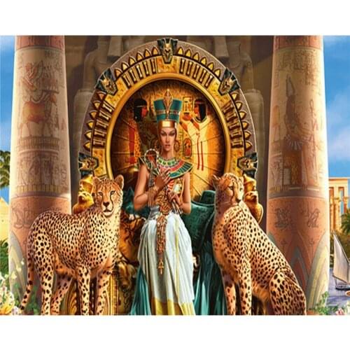 3D Diy Diamond Painting Women Leopard Animal Pictures Beauty And Beast Crystal Diamond Mosaic Embroidery Cross Stitch Kit