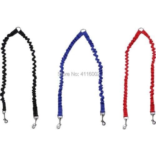 50pcs Double Dog Leash Elastic Bungee Pet Coupler Walking Leads For 2 Twin Dogs Leashes Splitter 3 Colors Avaliable