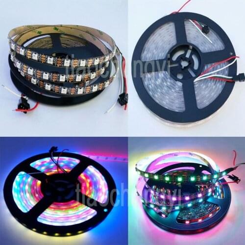 5M 30Pixels/M WS2812B Black 5050 RGB LED Strip Light Individually Addressable 5V