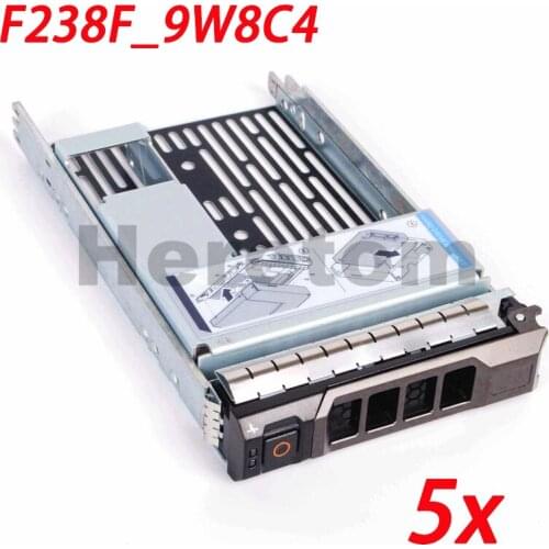 5PCS Express Free Shipping 2.5" HDD Adapter 9W8C4 + F238F 3.5" SAS/SATA HDDTray Caddy 0F238F For Dell R730 R720 R530 T630 09W8C4