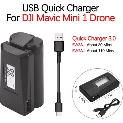 For DJI MAVIC MINI 1 Drone Battery USB LED Digital Display Fast Charger With TYPE-C Cable Line QC3.0 Quick Charging Accessories
