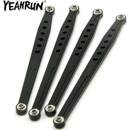 YEAHRUN 4PCS Aluminum Lower Suspension Link Rod Linkage for for 1/10 AXIAL SCX10 SCX049 RC Crawler Car Front Rear Links