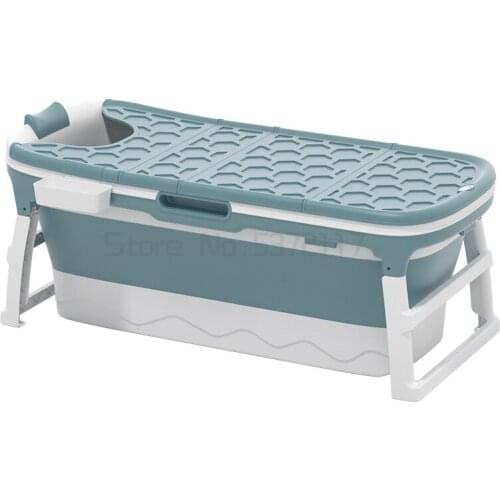 46in Large Bathtub Adult Childrens Folding Tub Massage Adult Bath Barrel Sweat Steaming Dual-use Baby Tub Spa Home Sauna CZ