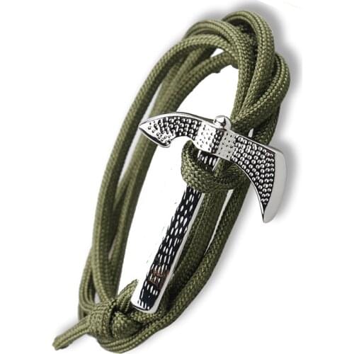 Handmade Punk Death-Ax Survival Bracelet Multilayer Parachute Braided Wristband Braclet Men Viking Biker Jewelry