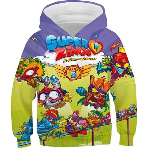 Children Superzings 3D Printed Sweatshirt Kids Super Zings Hoodies Cartoon Anime Pullover Spring Autumn Clothes Boys Girls Tops