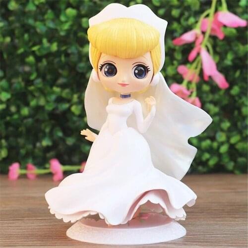 Disney Wedding Dress Cinderella Princess 12cm Action Figure doll Toys Wedding Party Gifts Cake Topper Children Gifts