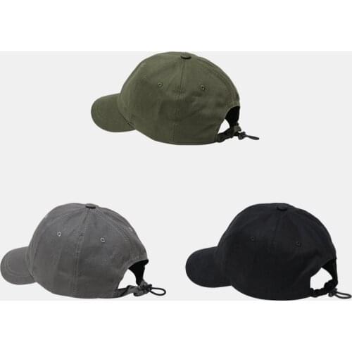 Fashion Canvas Solid Color Snapback Caps For Men Unique Design Drawstring Adjustable Baseball Cap Casual Cotton Hip Hop Dad Hat