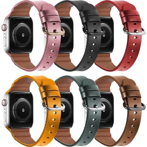 Classic Leather Watchband For Apple Watch6 5 4 3 2 1 SE Integrated Watch Strap Leather Watch Band For iWatch 44mm 40mm 42mm 38mm