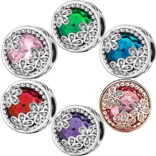 Beauty Flower s925 Silver Charm Beads Pendant Fit Original Charms Bracelets Bangle Chain Necklace for Women Girl Jewelry Gift