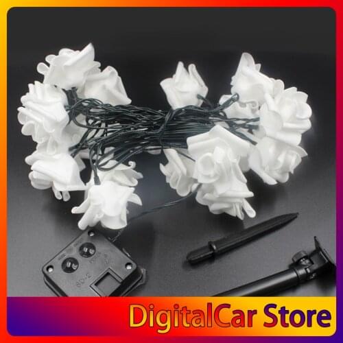 Beautiful Design Solar Powered 20LED String Lights Party Event Christmas Birthday Decoration Rose Shape String Light