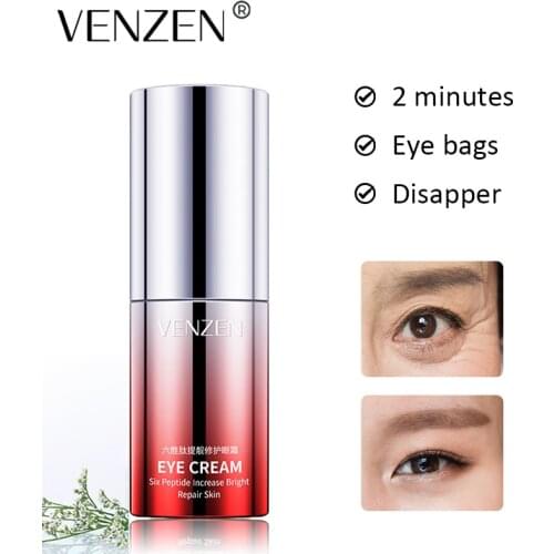 VENZEN Hexapeptide Repairing Eye Cream Anti-Wrinkle Firming Remove Eye Bags Dark Circles Brighten Whitening Eye Skin Care 30g