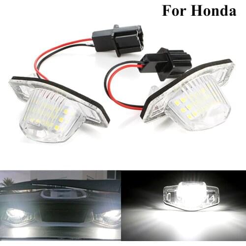 2 pcs 18 LED Lamp Number License Plate Light Lamp Fit for Honda Jazz Odyssey Stream Insight CRV FRV HR-V Crosstour 5D DXY