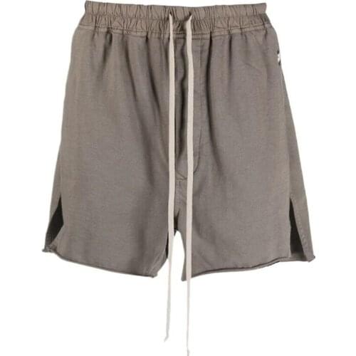 Summer new fashion side slit shorts mens loose casual zipper cotton five-point pants