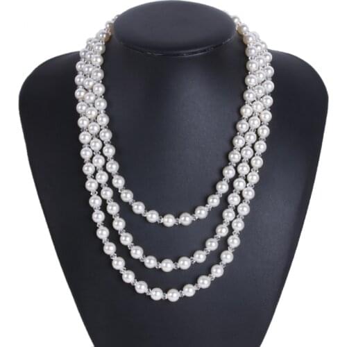 Fashion hot sale, multi-layer 10cm pearl necklace. for girl for wedding party