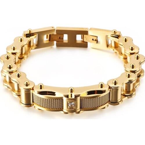 Hot selling bracelet stainless steel mens bracelet rock personality locomotive chain creative jewelry