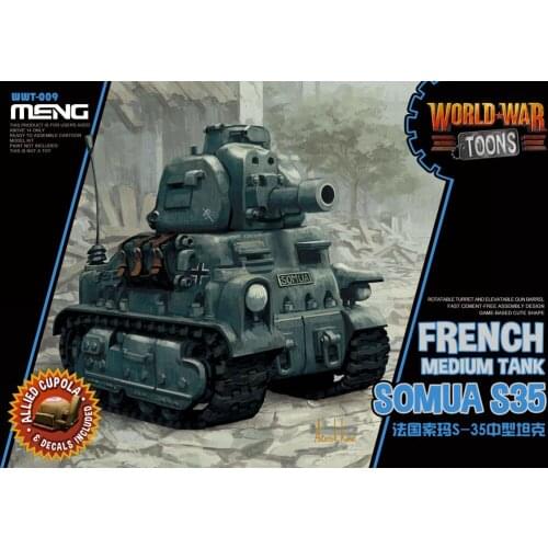 MENG WWT-009 Cute French Soma S-35 Medium Tank Glue-Free Color Separation