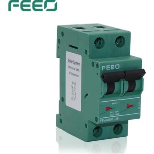 FEEO FPV-63 2P 550V 6A 10A 16A 20A 25A 32A 40A 50A 63A MCB Mini DC Circuit Breaker TUV & CE Certificate
