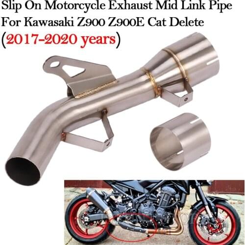 Motorcycle Exhaust Escape Modified Slip On Mid Link Pipe Catalyst Delete Eliminator Enhanced For Kawasaki Z900 Z900e 2017 - 2020