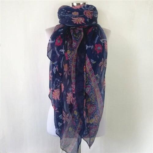 New Fashion floral print Scarf Leaves Scarf hot sale women Scarves bandana flower ladys long scarf