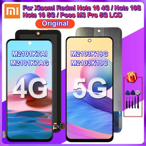 6.43'' Super AMOLED Screen For Xiaomi Redmi Note 10 M2101K7AI M2101K7AG LCD Display With Screen Digitizer For Redmi Note 10 4G