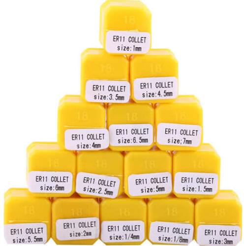 15Pcs/set ER11 ER20 Spring Collet Set High Precision Collet Chucks Tool Holder For CNC Engraving Milling Machine Lathe