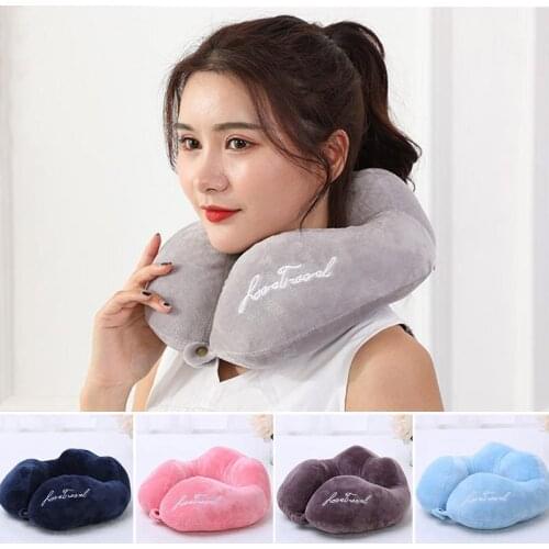 1PC U Shaped Memory Foam Neck Pillows Soft Slow Rebound Space Travel Pillow Solid Neck Cervical Healthcare Bedding Drop Shipping